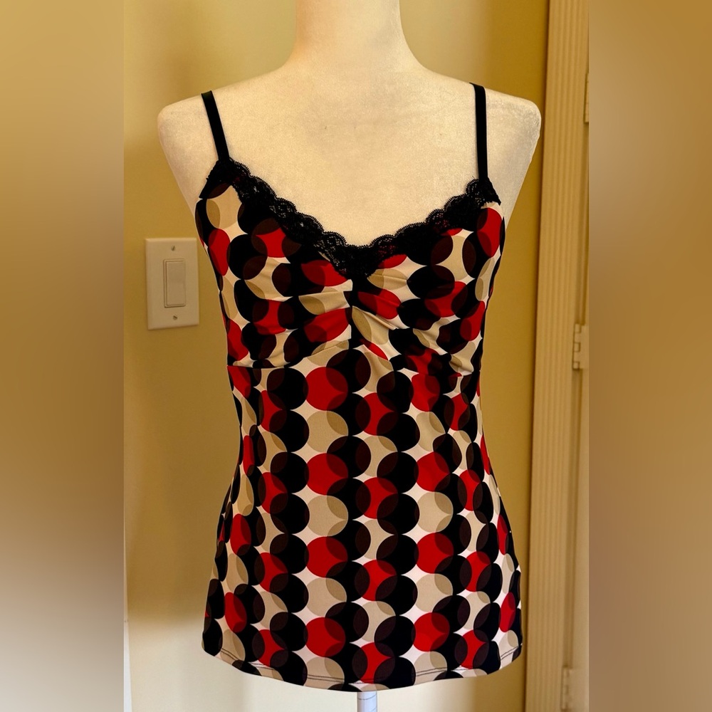 White House Black Market Black and Red Camisole, Sz M